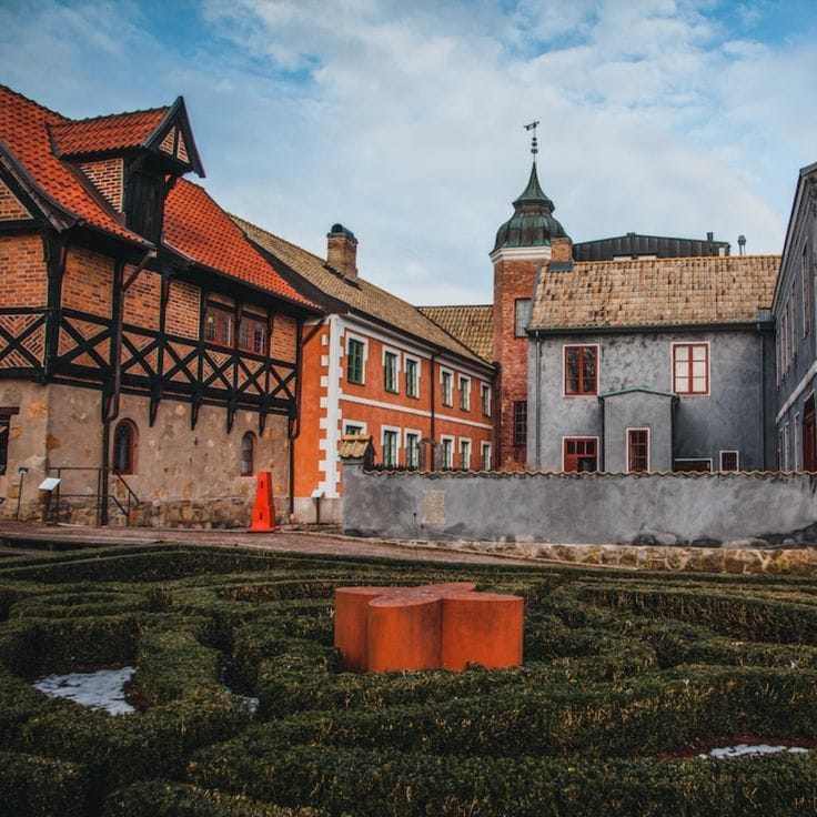 Historic buildings at Kulturen Museum in Lund Sweden