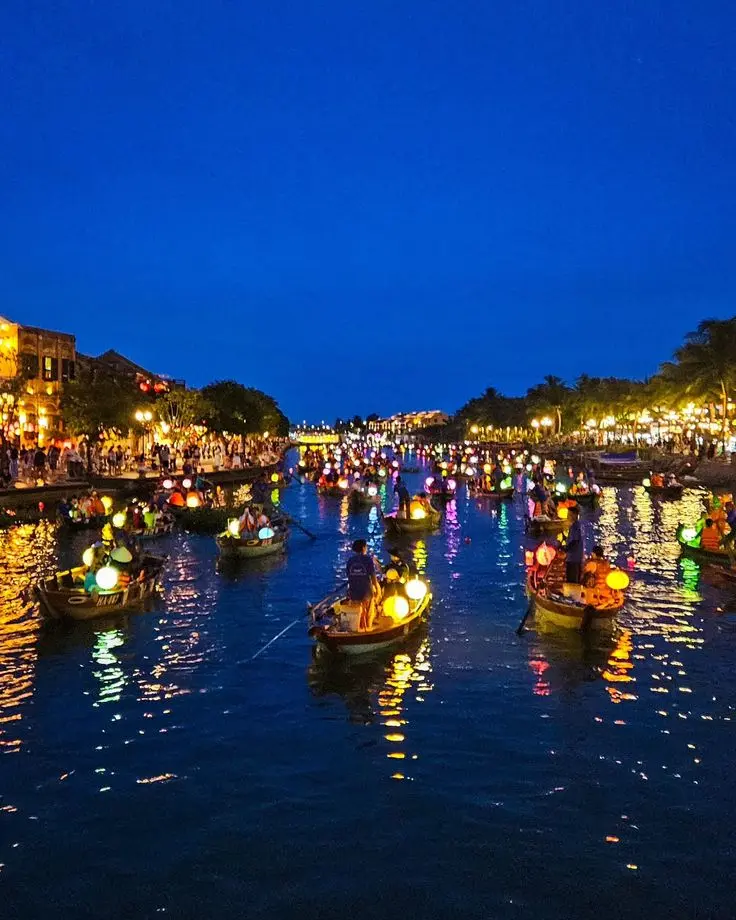 Lantern-lit street in Hoi An Ancient Town at night