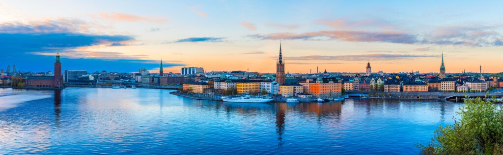 View of Stockholm skyline from Södermalm viewpoint