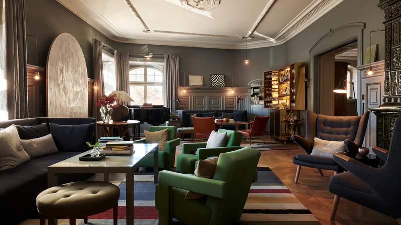 Modern Scandinavian style hotel room in Stockholm