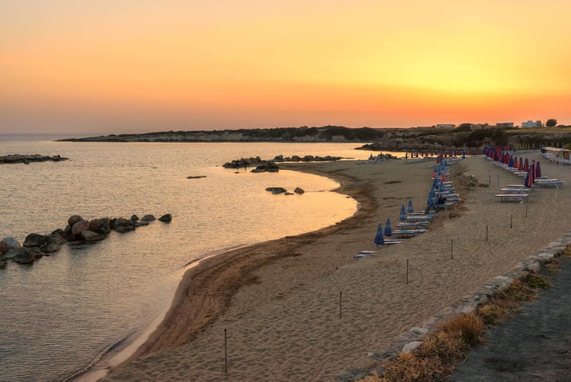 Paphos travel guide showing Coral Bay beach in Cyprus