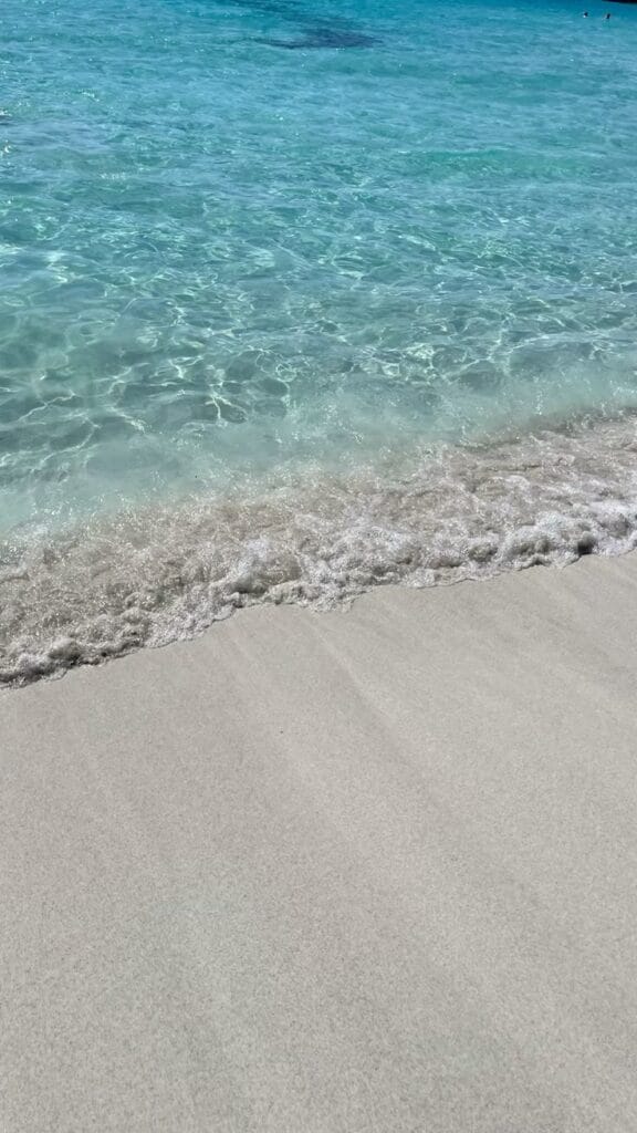 Nissi Bay Beach with sand lane in Ayia Napa