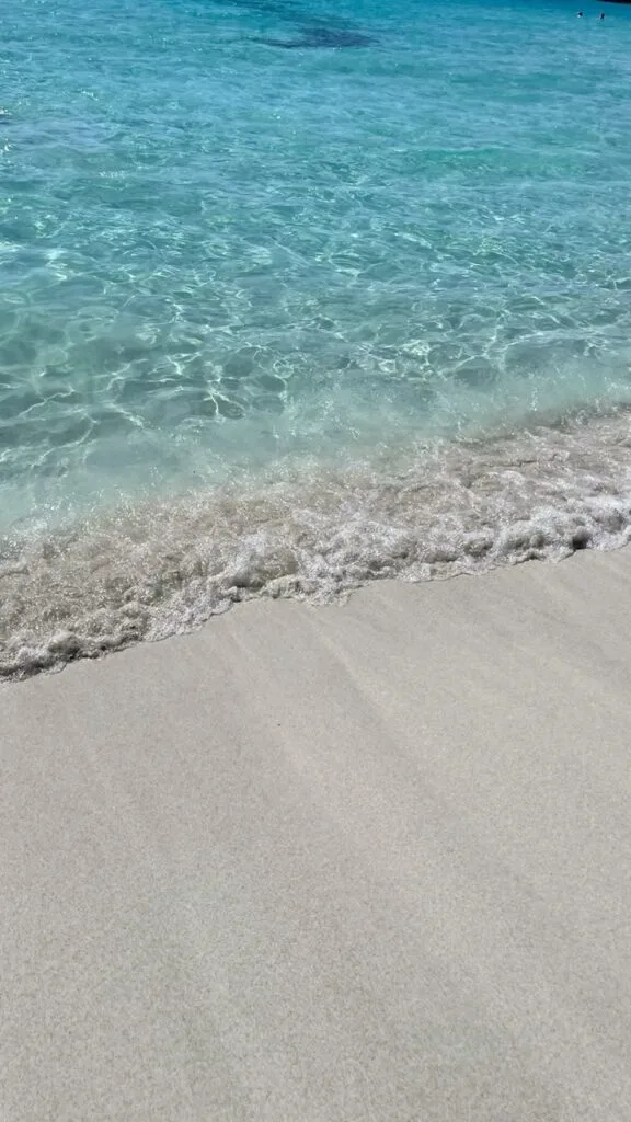 Nissi Bay Beach with sand lane in Ayia Napa