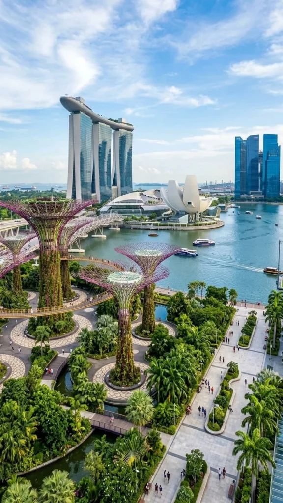 Sky view of Gardens by the Bay in Singapore