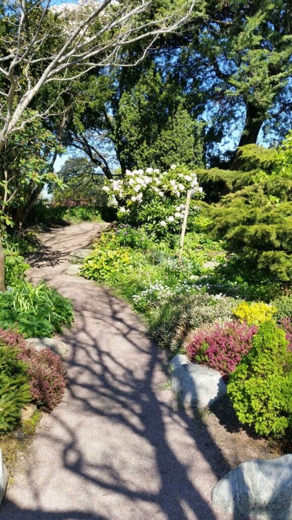 Garden path in Trädgårdsföreningen in Gothenburg Sweden