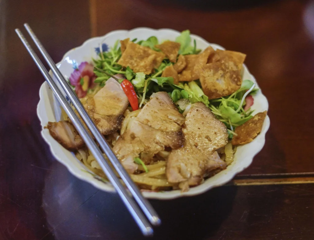 Cao lầu is a traditional noodle dish you can only find in Hoi An.