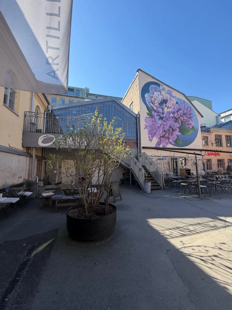Exterior of da Matteo café on Magasinsgatan in central Gothenburg