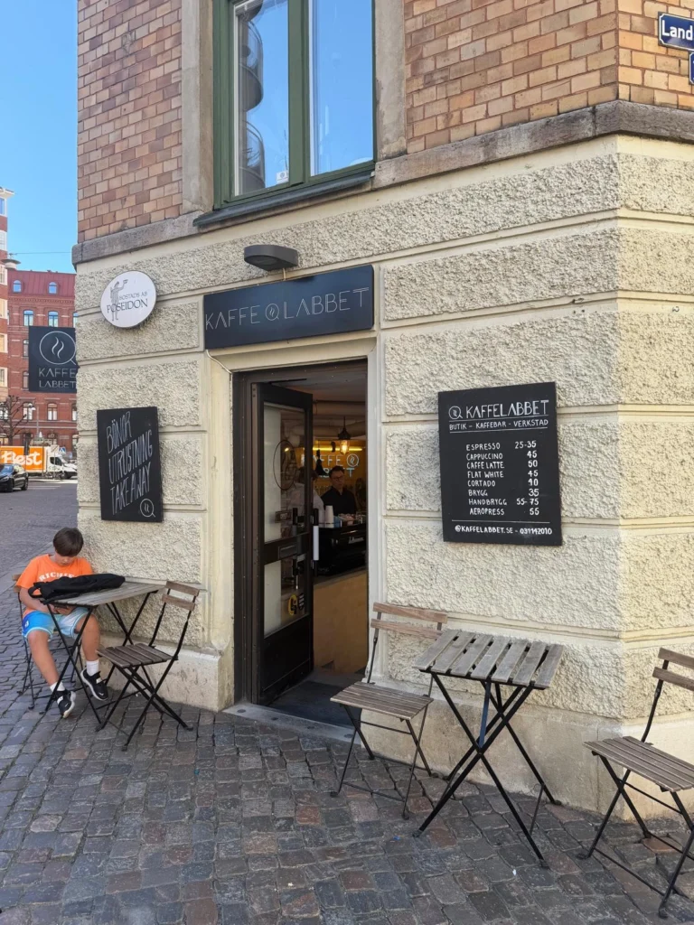 Coffee brewing setup at Kaffelabbet in Gothenburg