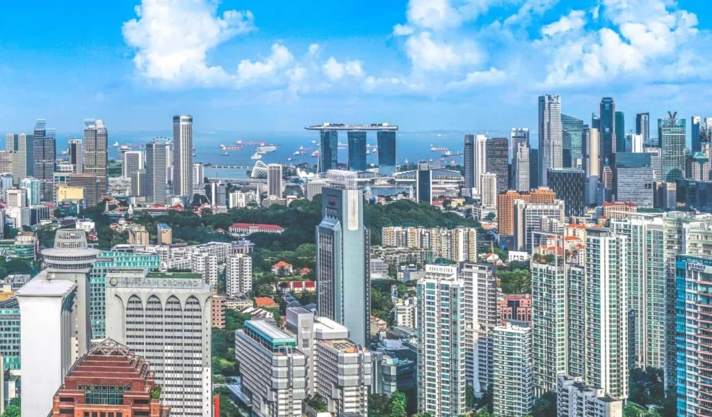 Marina Bay Sands in Singapore skyview