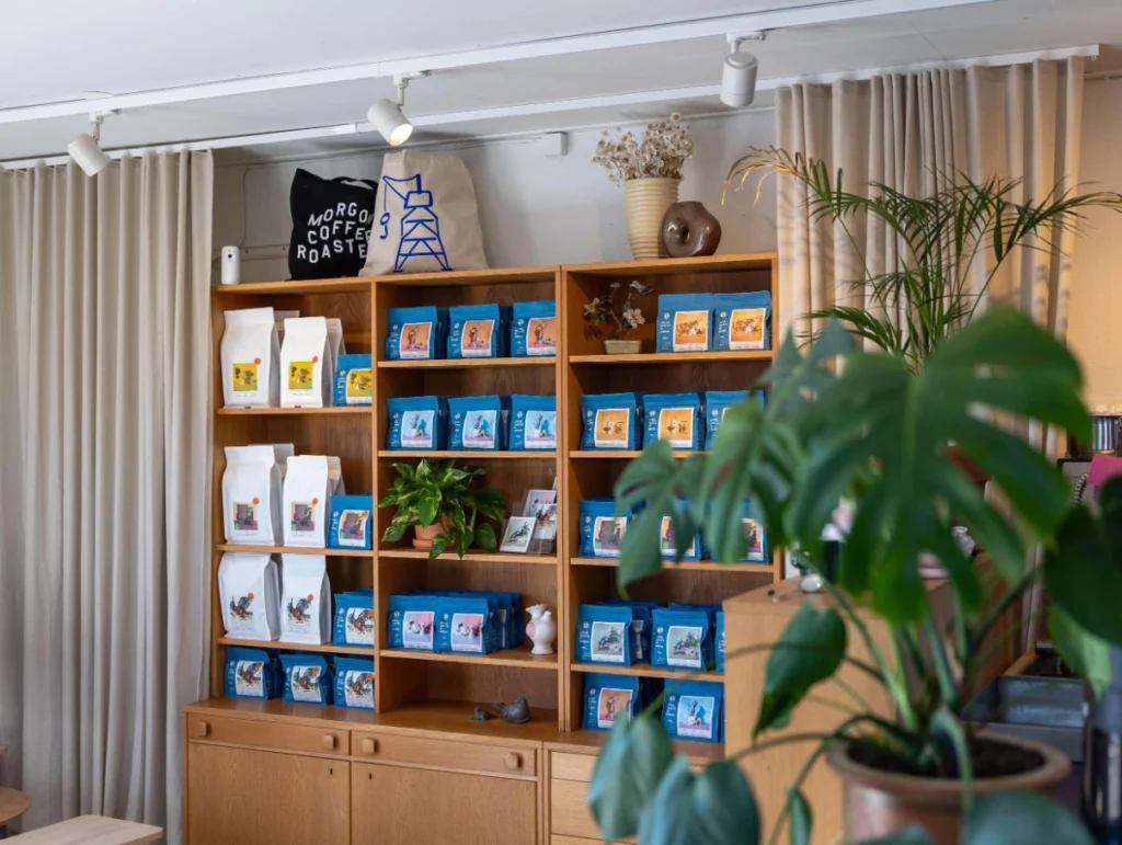 Coffee roastery interior at Morgon Coffee Roasters in Gothenburg