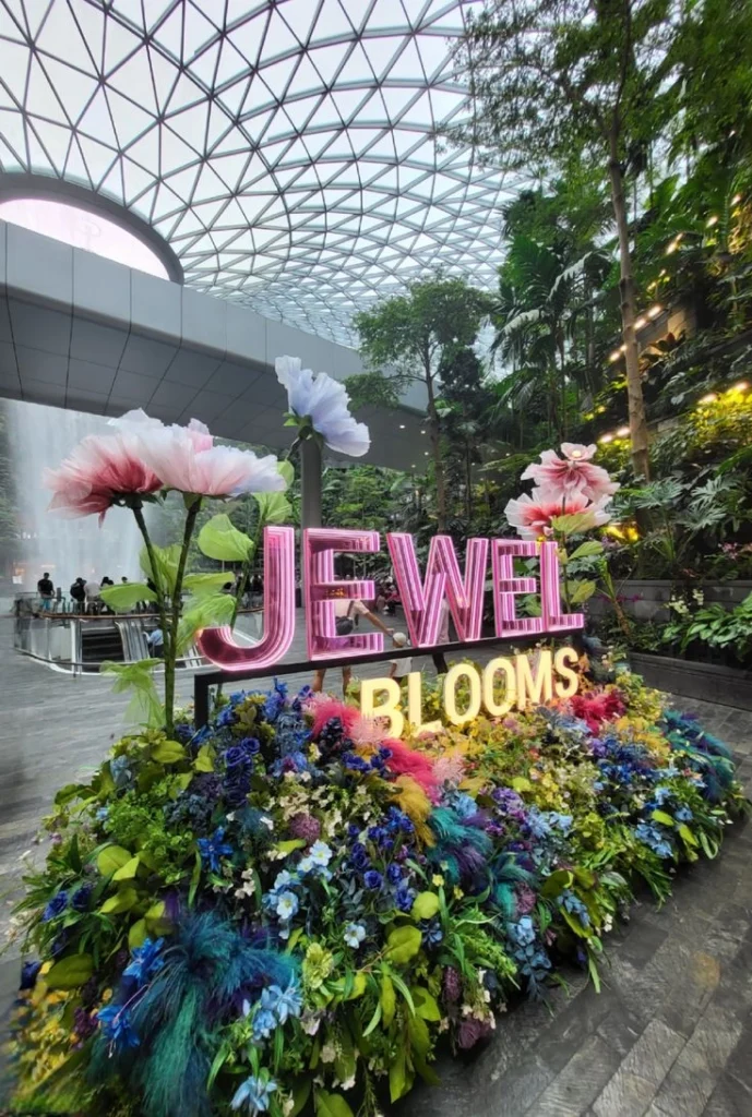 Jewel Blooms floral display at Changi Airport Singapore