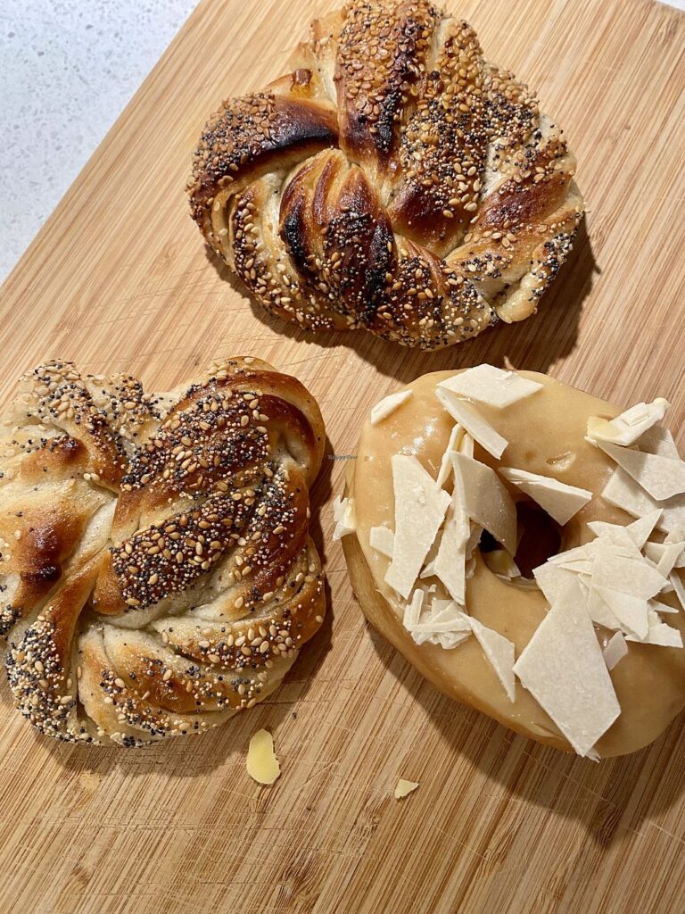 Fresh cardamom buns at Bageri Leve bakery in Malmo, Sweden