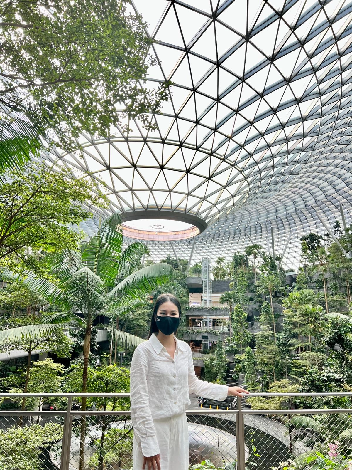 Traveler at Changi Airport in Singapore