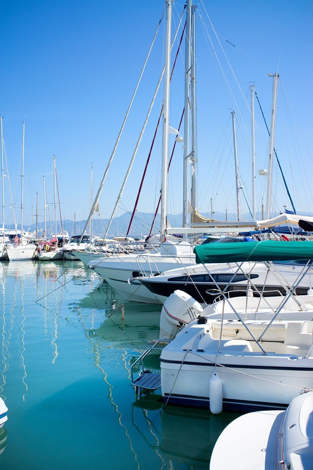 Latchi Beach with clear turquoise water in Cyprus