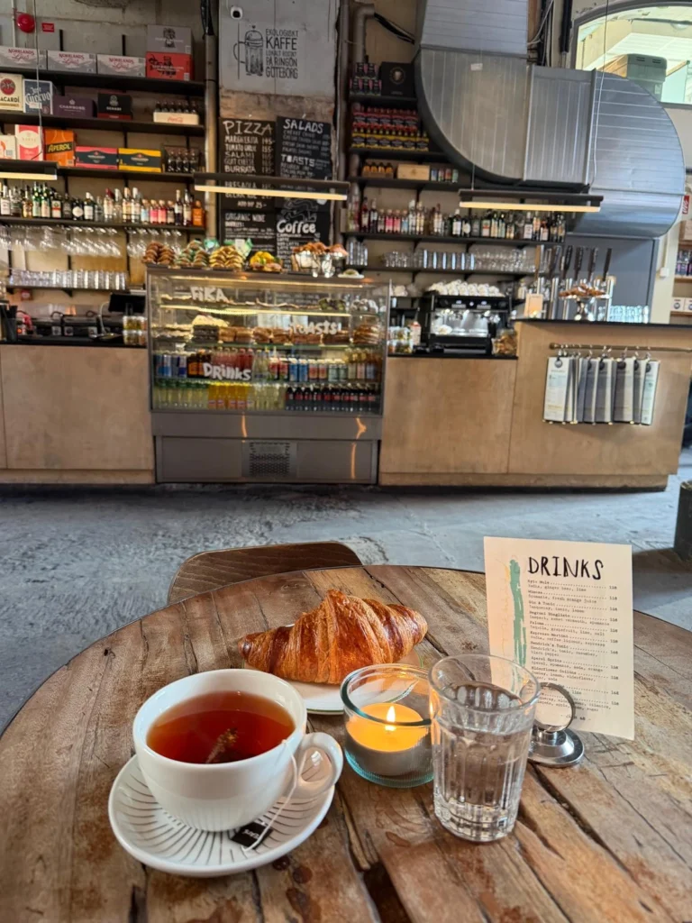Cozy interior with plants at Kafé Magasinet in Gothenburg